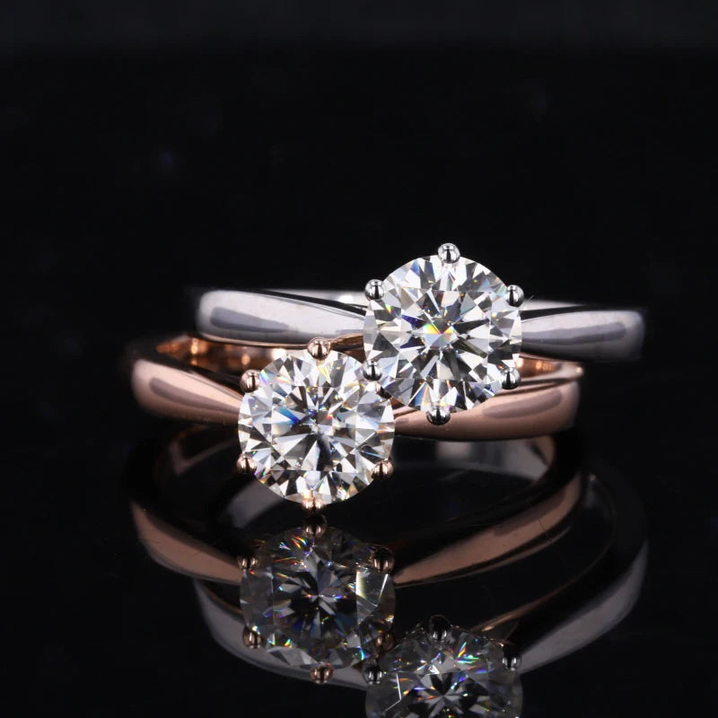 10k White Rose  Gold 1carat Round Heart&arrow Moissanite Stone for Jewelry
