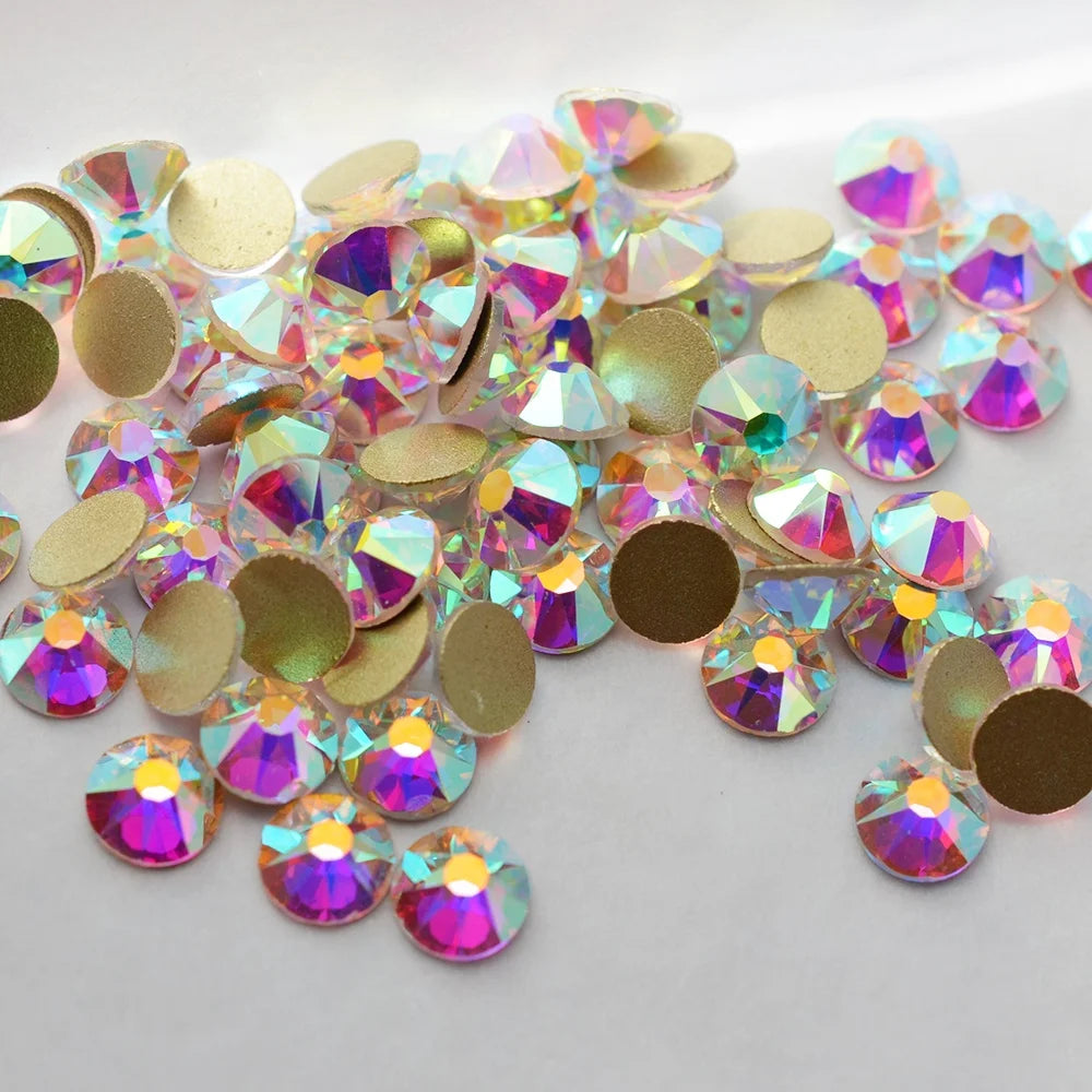 Pujiang Yantuo Wholesale 2088 Ss20 Glass AB Flatback Rhinestones 16 Facet Non-Hot Fix Rhinestone Bulk for Nail Art Crafts