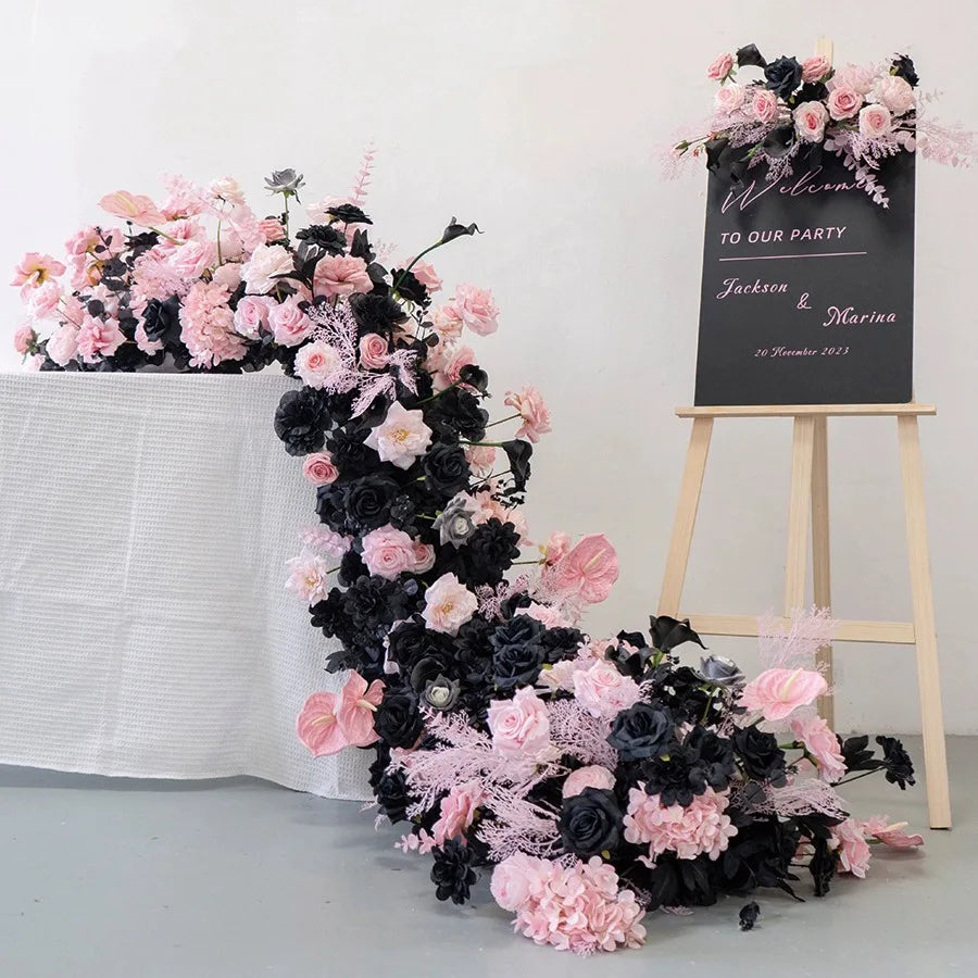 LD05 Wholesale Wedding Artificial Flowers Row Table Runner Floral Arrangement for Event Party Decoration