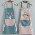 Waterproof Oil Proof Wipeable Kitchen Home Restaurant Printed Apron Cute Cooking Female Apron