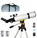 High Power Professional Astronomical Telescope 80500 20x-150x Magnification 80mm Objective Lens Aluminum Alloy Tripod for