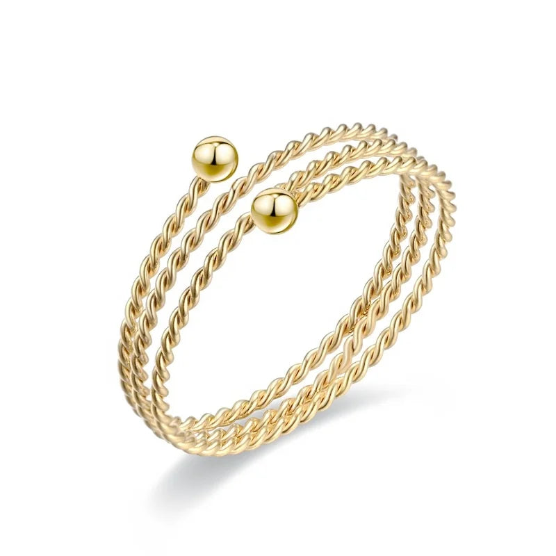 Multilayer Adjustable Size Stainless Steel Latest Unique Finger Rings Gold Plated Ring for Women
