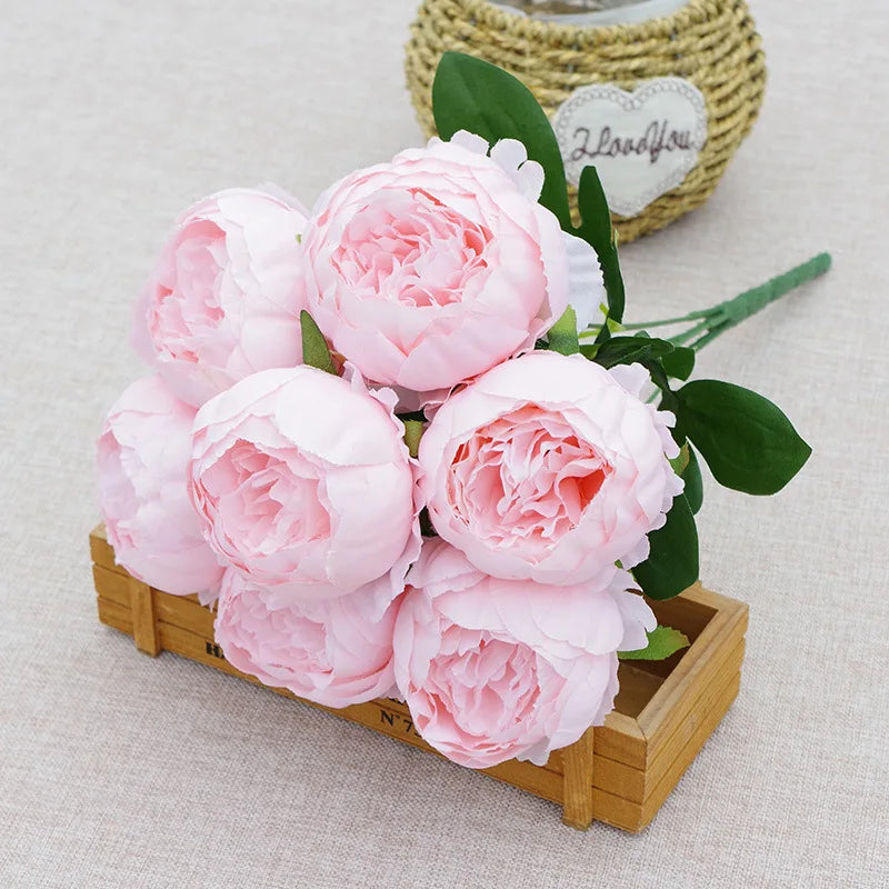 AF11502 Artifical European Silk 7 Heads Peony Flower Bouquet Real Touch Peonies Flowers for Wedding Home Decoration