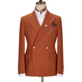 Orange Blue Burgundy Black Double Breasted Mens Coat Pant Design Wedding Suit Latest Wedding Groomsman Tuxedos Blazer 2 Pieces