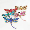 Premium European and American Style Rhinestone Dragonfly Brooch Crafted with Electroplated Alloy for a Vintage Touch