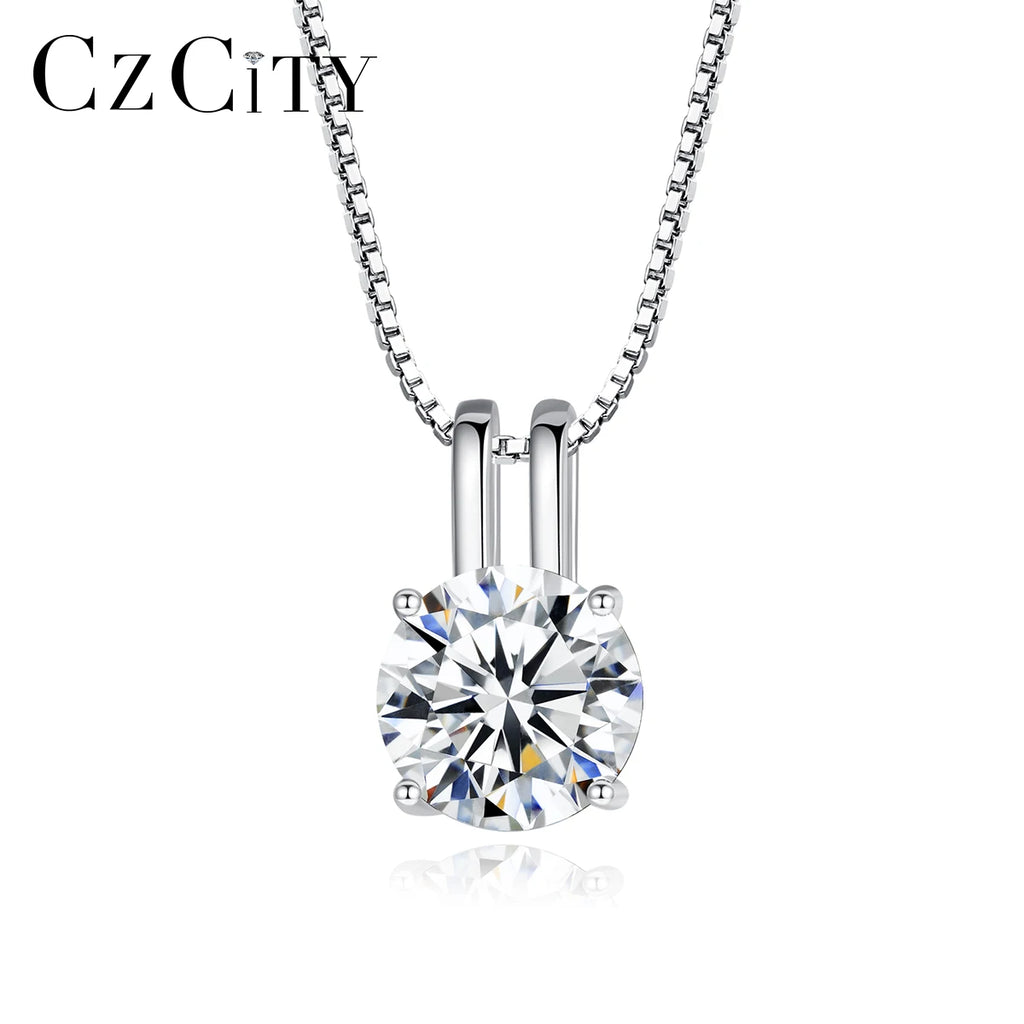 CZCITY Custom VVS Necklace Jewelry Dainty Trendy Diamond Chain Statement Charm Simple Moissanite Pendant