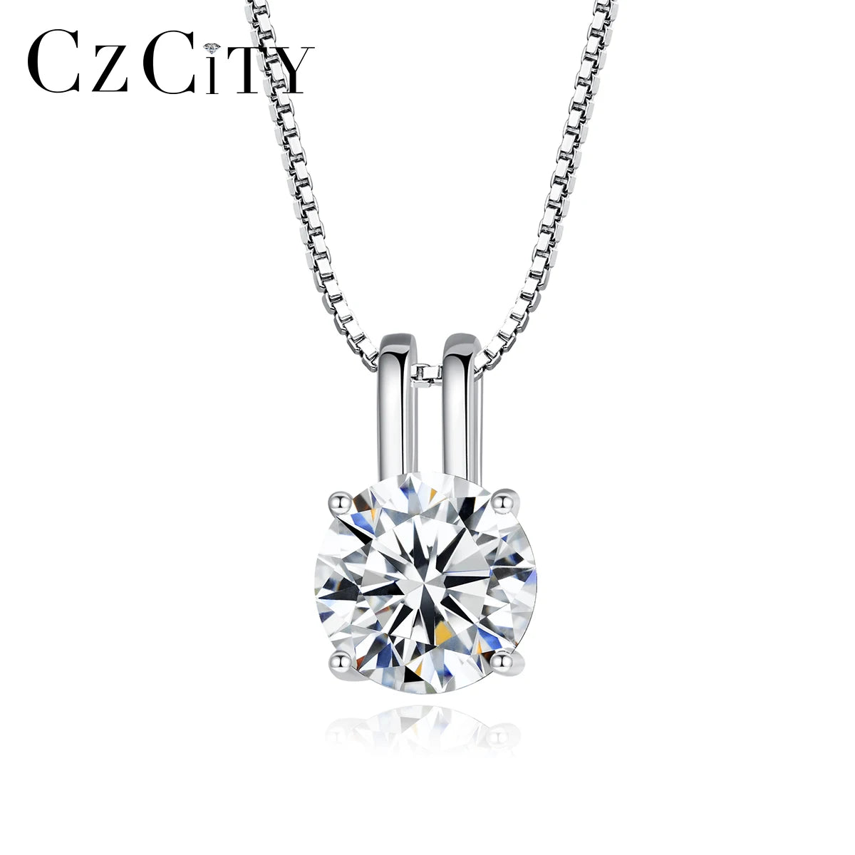 CZCITY Custom VVS Necklace Jewelry Dainty Trendy Diamond Chain Statement Charm Simple Moissanite Pendant
