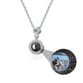 Factory Directly Selling 100 Language I Love You Customized Picture Photo 925 Sterling Silver Projections Pendant Necklace