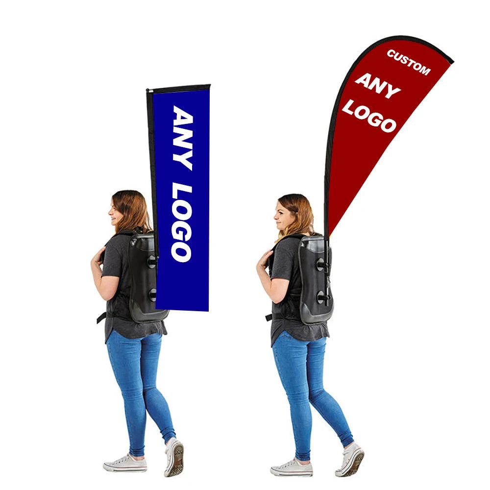 Custom Portable Backpack Flag Running Flags Banner Outdoor Commercial Advertisements Can Be with Logos Promotional Flags