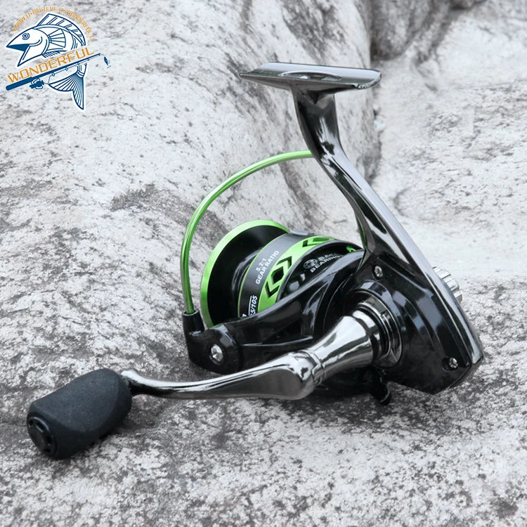 All-Metal High Speed Long-Cast Spinning Fishing Reel 5.2:1 Gear Ratio 1 Bearing 400g Wire Cup Ocean Beach Fishing