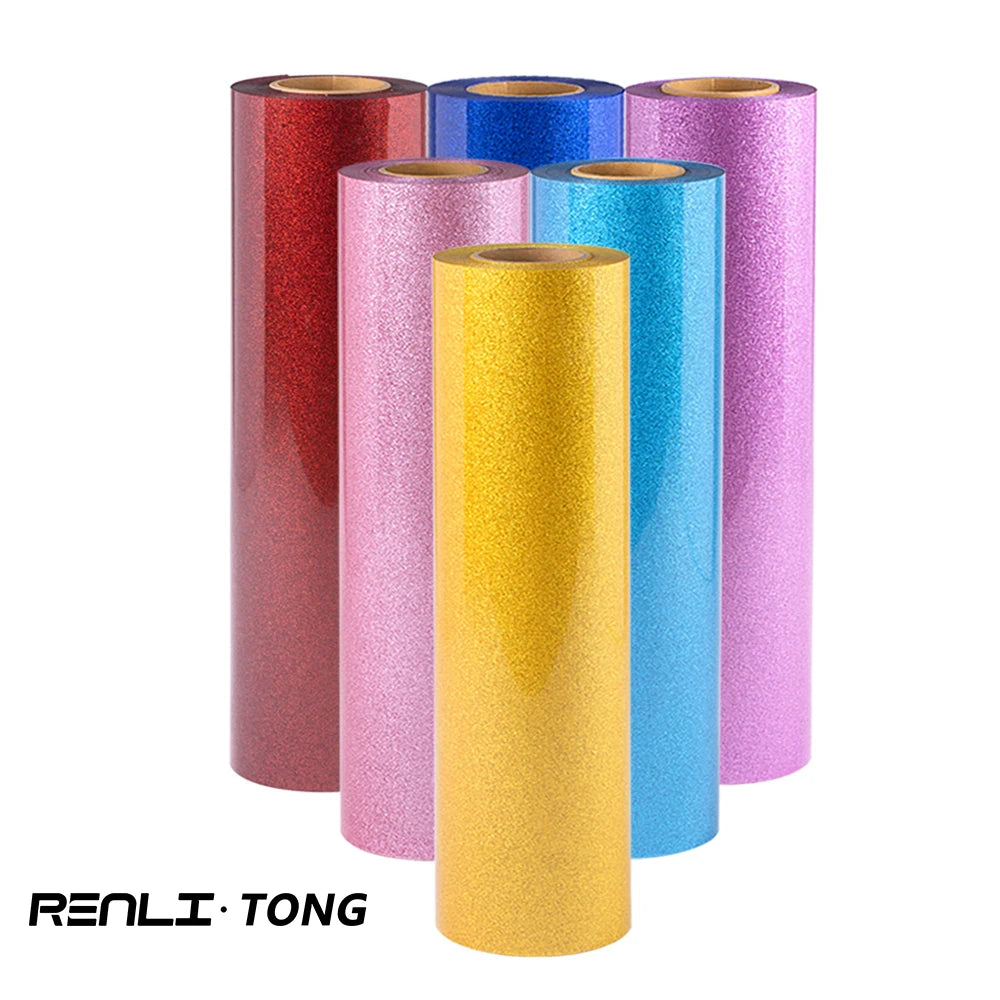 PU Glitter Heat Transfer Vinyl Roll for T Shirts Garment Decoration