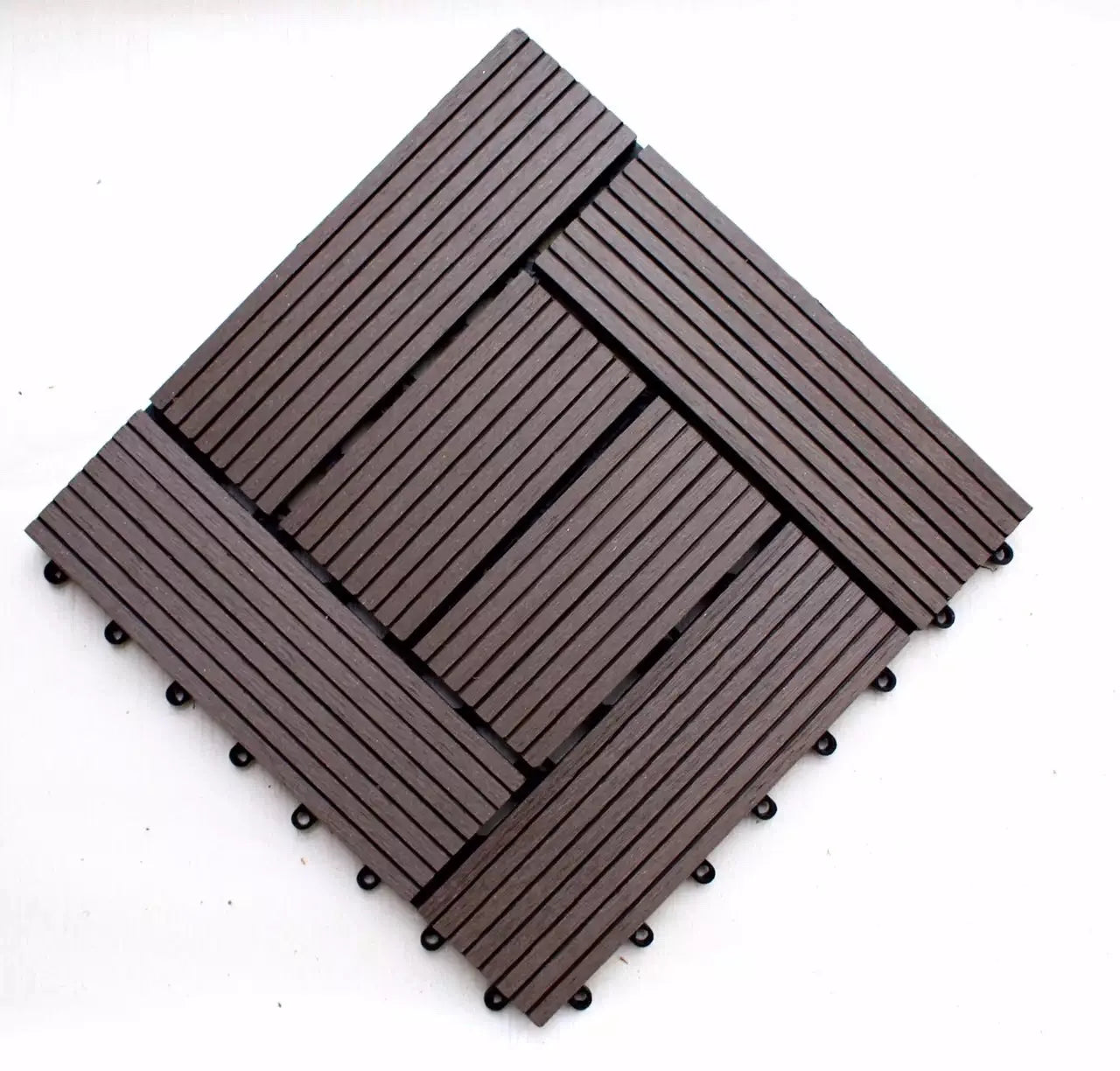 Modern WPC Solid Wood Composite Anti-Slip Waterproof Eco-Friendly Fireproof Brushed Interlocking DIY Flooring Garden Decking