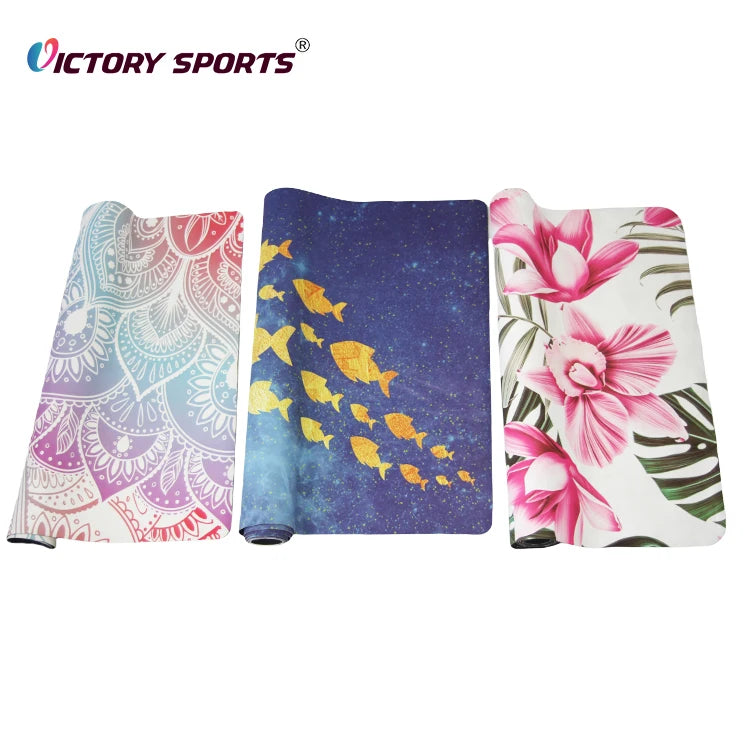 Hot Selling Gym Fitness Sports Exercise Suede Eco Friendly Natural Rubber Pu Yoga Mat