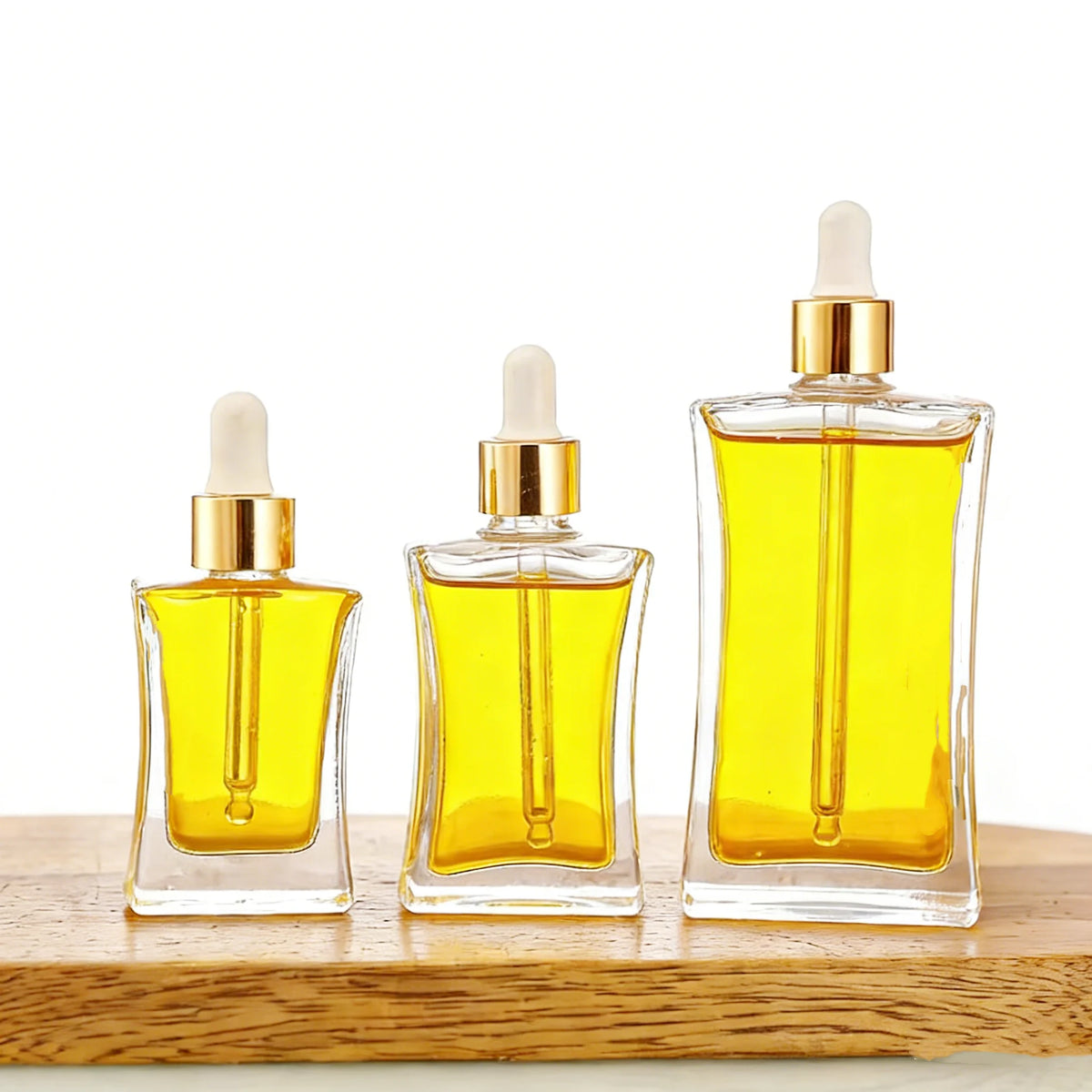 Wholesale 15ml 30ml 50ml 100ml Glass Dropper Bottles with 18mm Screw Neck Square Special Shape for Serum Hair Oil Essential Oil