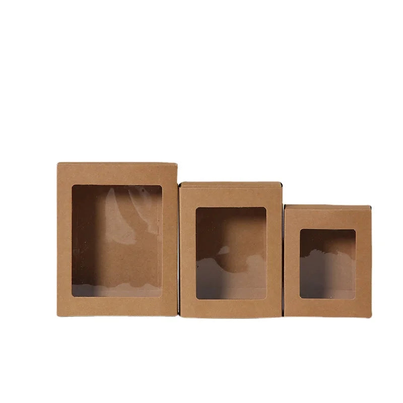 Stock Kraft Rectangle Window Drawer Box Socks Towel White Folding Box Gift Packing