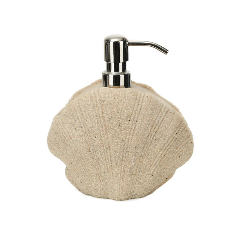 Luxspire Design Resin Lotion Dispenser Sand Style Shell Shape Refillable Shampoo Container Resin Hand Soap Dispenser