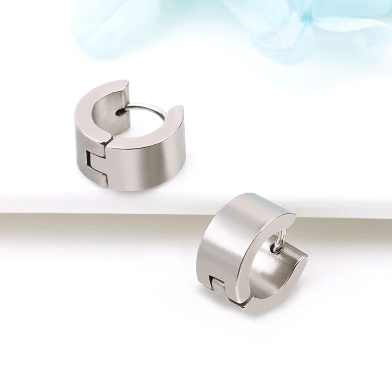 European and American Personality Stainless Steel Ear Clip Titanium Steel Ear Buckler Men's Ins Earrings