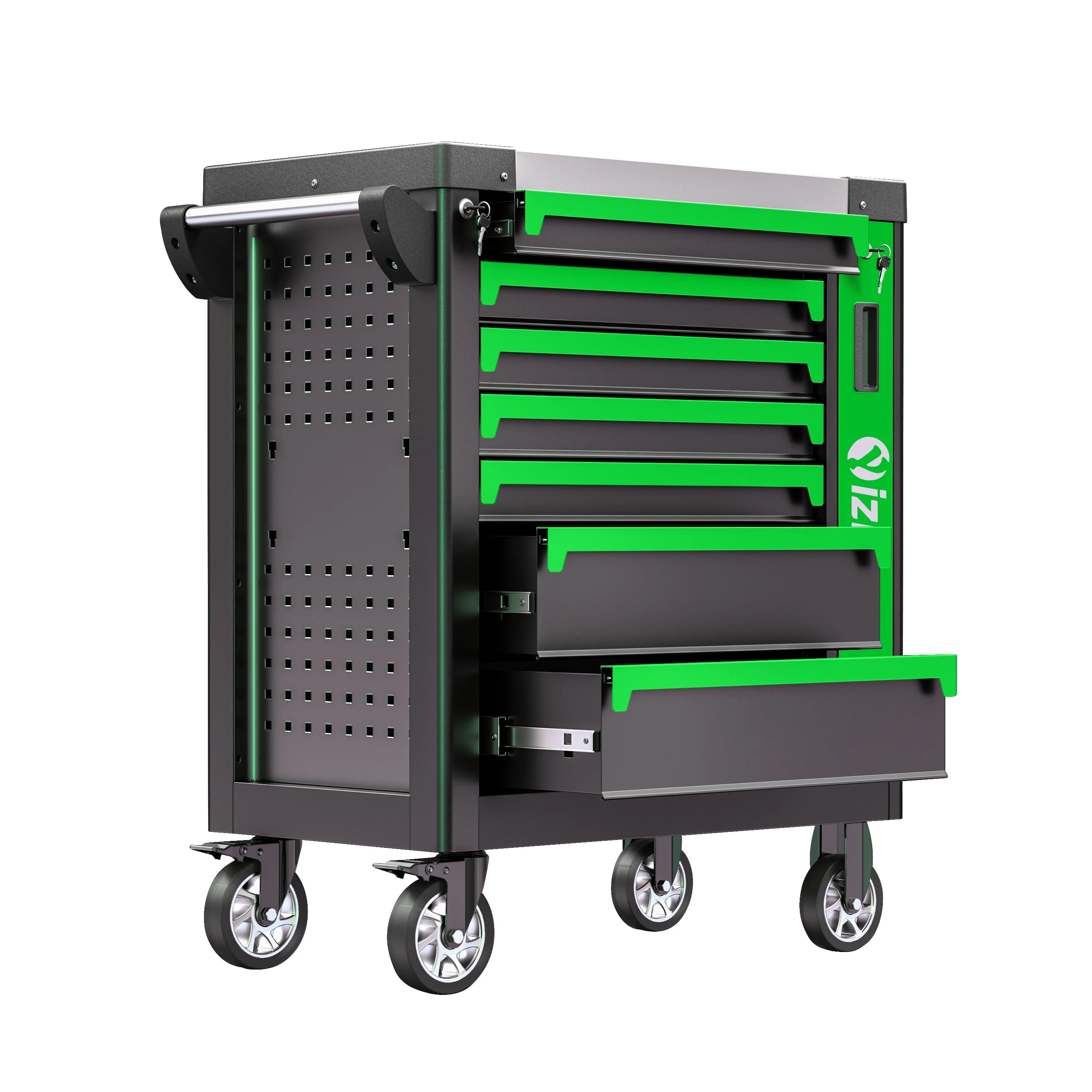 7 Drawers Heavy Duty Red Garage Storage Tool Chest Workshop Trolley Auto Repair Tool Cabinet
