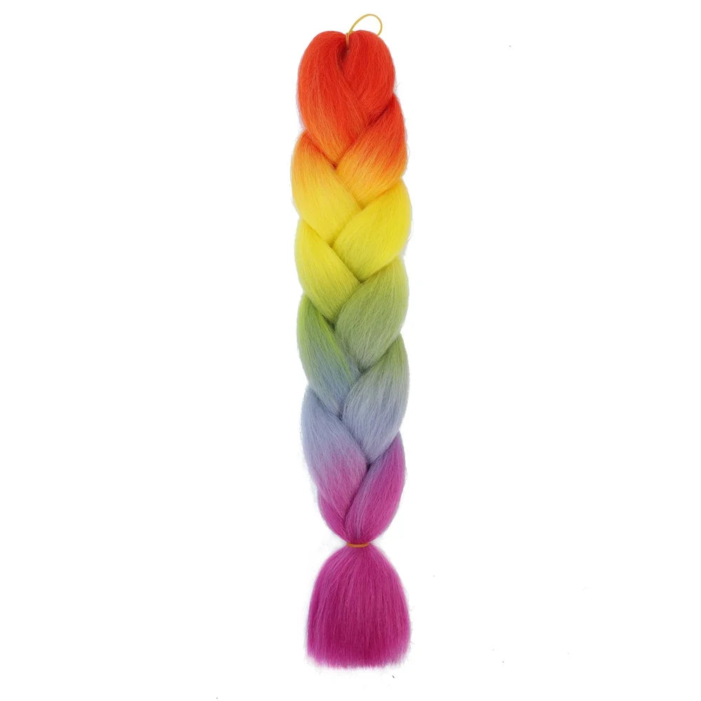 Synthetic High Temperature Fiber Micro-loop Single Weft Dyed Jumbo Braid Braiding Hair Wholesale Multi Colors OEM/ODM