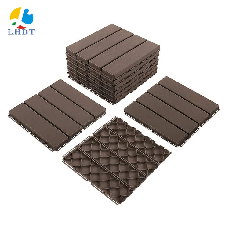 LHDT Interlocking PP Decking Floor Tile For Balcony - Durable Non-slip Floor Tiles for Sports Courts