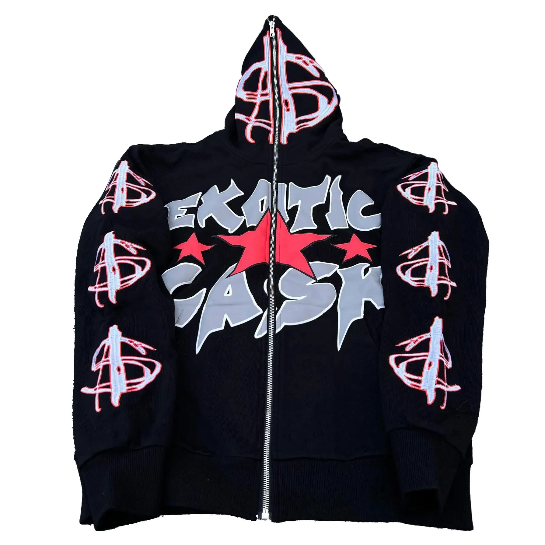 Wholesale Custom Full Face Zip Manufacturer Oversized Custom Sweatsuit Full Zip up Foam 3d Logo Puff Print Hoodies