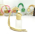 Customized Clear Frosted Glass Screw Cap Cylinder Air Fragrance Pendant Perfume Tubular Matte Bottle for Car Diffuser
