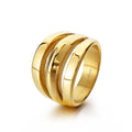 KALEN Unisex Vintage Elegant Silver/Gold Color Stainless Steel Jewelry Ring