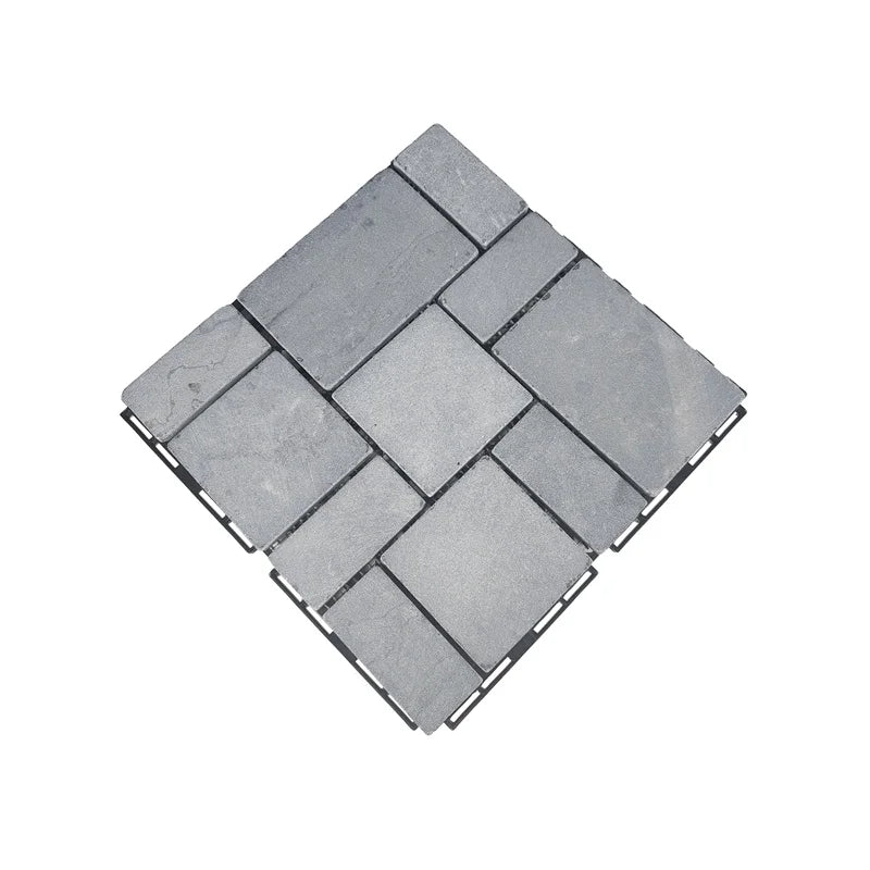 DIY Modern Floor Stone Deck Tile Pavement Tile with Interlocking Plastic Base Anti-Slip Exterior Use