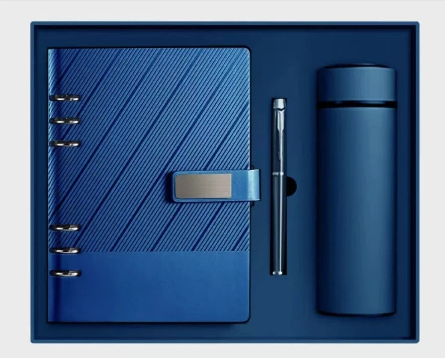 2026 Promotional Wholesale Hot Sales Binder Notebook A5 Executive and Pen Set Magnetic Clip Ballpen Flash Drive Gift Custom