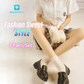 Bioserica Era White Cotton Socks Women Crew Comfy Womens Socks Fashion Sock for Women