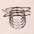 YK Fashion Creativity Can Be Customized logo Stainless Steel Heart-shaped Bracelet Girlfriend Braided Rope Heart-shaped Bracelet