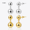 FUAMAY 18K Gold Plated round Ball Linear Earrings 8mm 10mm Huggie Huggie D'oreille Bijoux for Party Gift with Quartz Main Stone