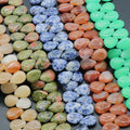 Natural Crystal Agate Precious Stone Beads 13 * 18mm Horizontal Hole Flat Water Drop Gemstone Beads for DIY Jewelry Making