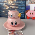 Solhui Ins Korea Funny Big Eyes pink Ceramic Tableware Set Creative Ceramic Salad Bowl Dessert Pasta Plate