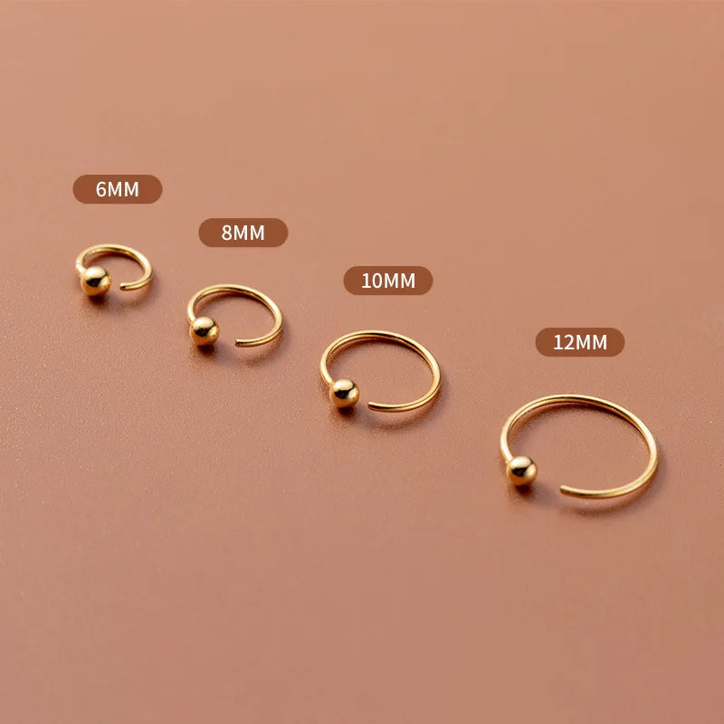 Fashion Jewelry 925 Sterling Silver Ear Hook Gold Ball Stud Earrings Female Earrings