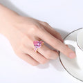 Daidan Ring Zircon Rings 925 Silver Luxury Jewelry Woman Bling Sparkle Teardrop Pink White Pear Shaped Ring