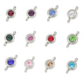 DIY Accessories Birthstone 6.5mm Double Circle Birthstone Wholesale Stainless Steel December Birthday Stone Pendant