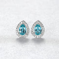 Fine Jewelry 925 Sterling Silver Water Drop Shape Diamond Women Fashion Simple Gemstone Stud Earrings