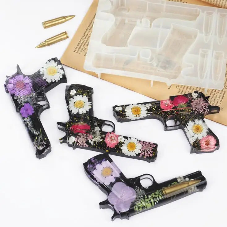 HY Actvty Pistol Bullet Epoxy Casting Molds for Home Decoration