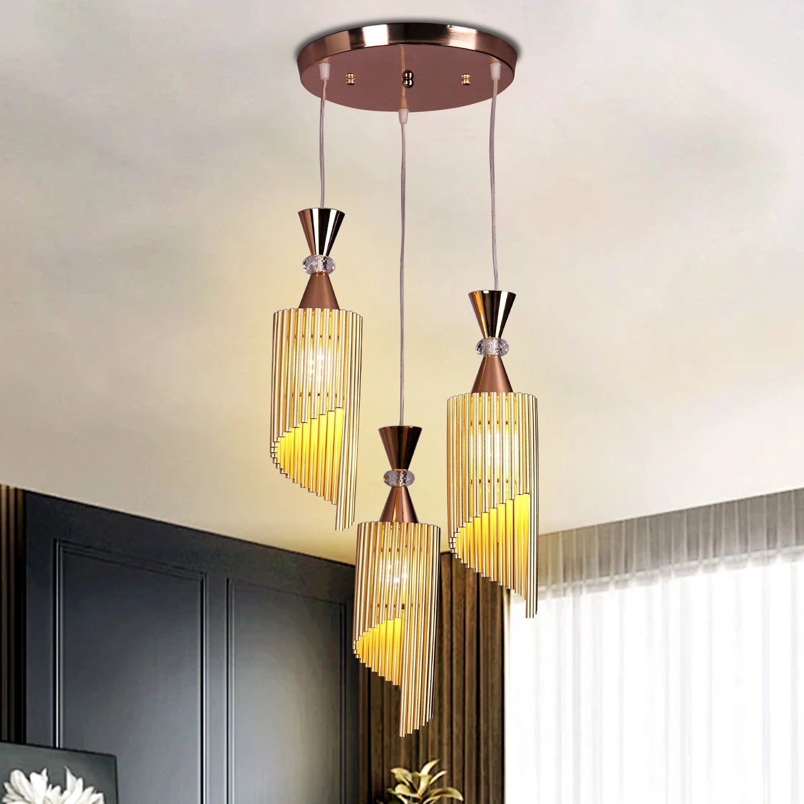 Dining Room Modern Chandelier Pendant Lights Metal for Home Restaurant Decoration