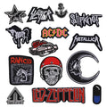 Punk Style Iron on  Black Series Embroidery Rock Band Skull Moon Patch for Clothing  Bag Jeans Decoration