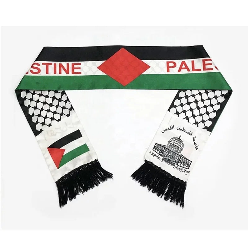 Palestine Satin Scarf Promotion Event Parade Scarf Election Polyester Fast Delivery Custom Design Country Scarf