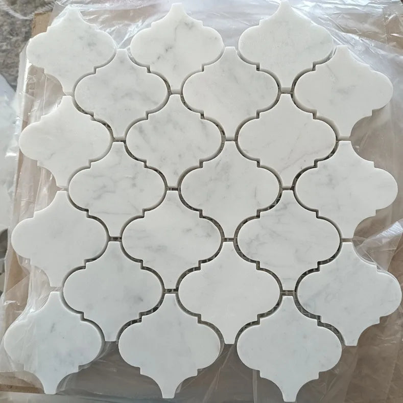 HZX Bianco Carrara and Latin Grey Mixed Marble Mosaic Tile for Indoor Wall and Floor