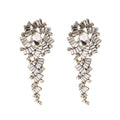 Statement Diamond Water Drop Tassel Earrings Long Rhinestone Geometric Earrings for Women