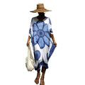 Rayon Positioning Printing Beachwear Loose Holiday Dresses Bikini Beach Cover Ups