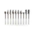 10pcs Diamond Cut Tungsten Carbide Rotary Burr Set Metal Carving Drilling Polishing Bits