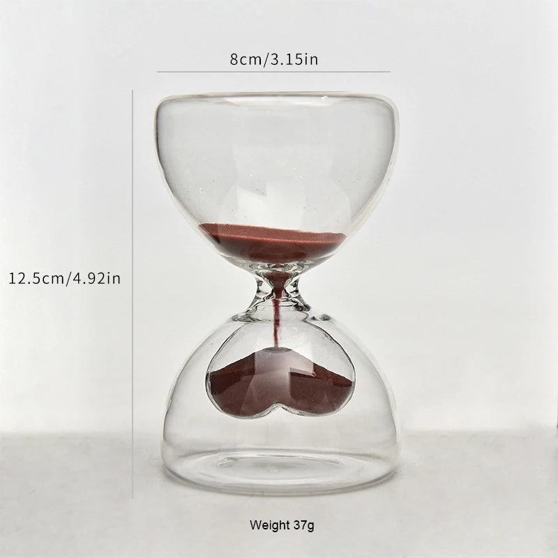 Modern Design Double-Layer Heart-Shaped Glass Hourglass Dreamy Love Home Desktop Ornaments Creative Gifts for Couples