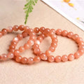 Natural Orange Moonstone and Sunstone Loose Bead Bracelet Crystal Crafts Handmade Vintage Jewelry