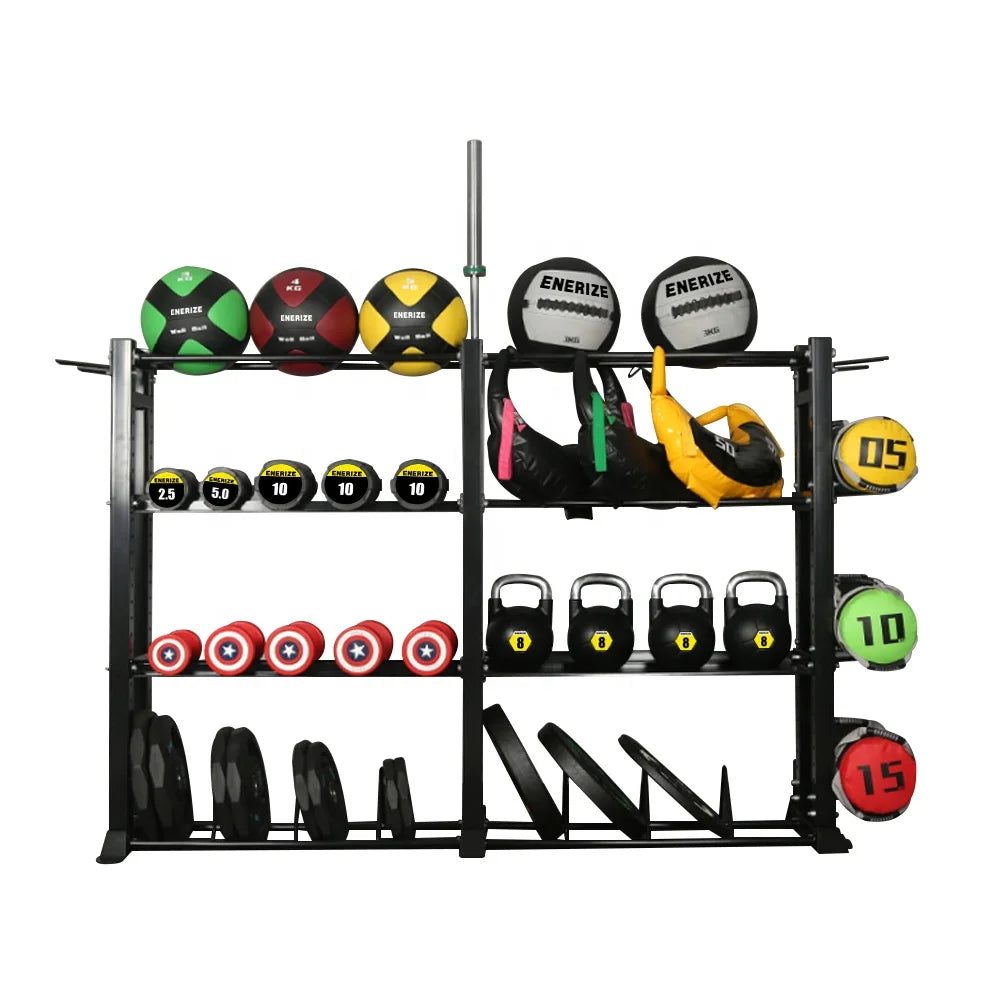 Gym Equipment Multi Function Weightlifting Kettlebell Storage Dumbbell Weight Plates Rack