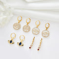 14K Gold Plated Brass Fancy Enamel Zircon Fashion Pendant Earrings Trend 2022